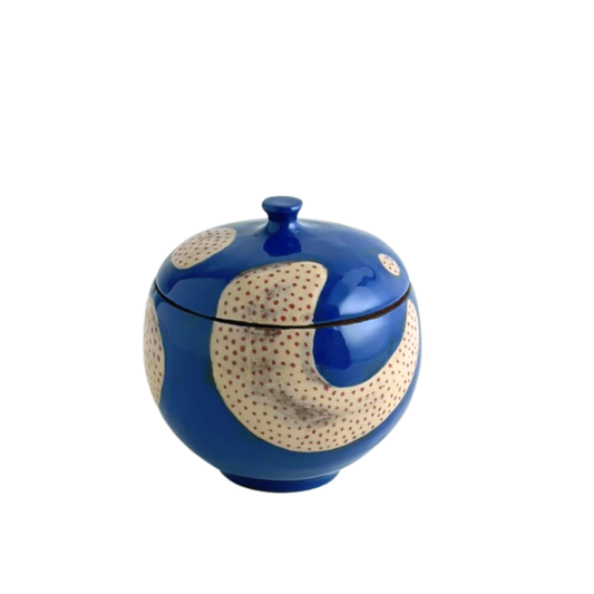 LIDDED JAR // ELECTRIC BLUE DOTTY