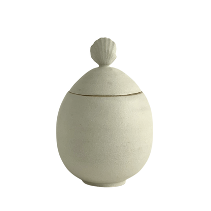 LIDDED JAR // QUEEN SCALLOP SATIN WHITE
