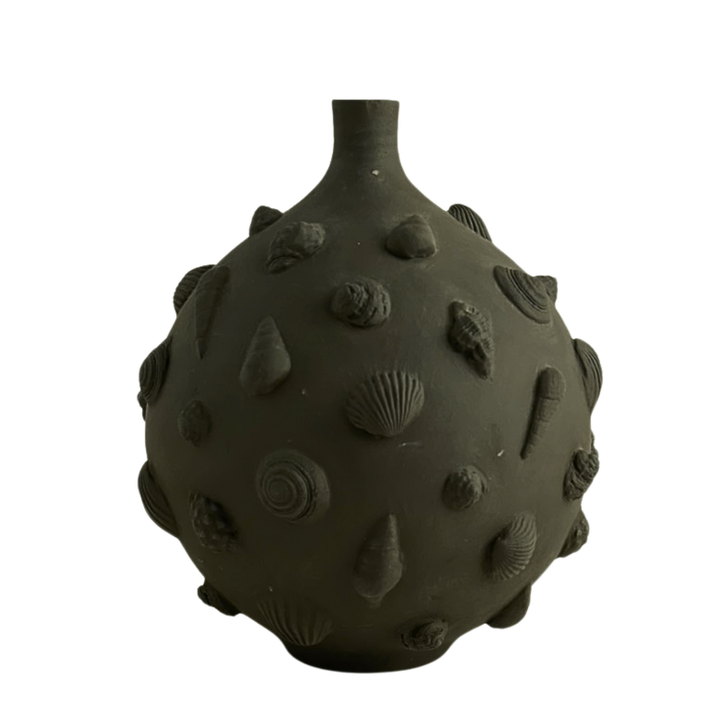 VASE // DARK CACAO WITH SEASHELLS