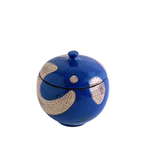 LIDDED JAR // ELECTRIC BLUE DOTTY