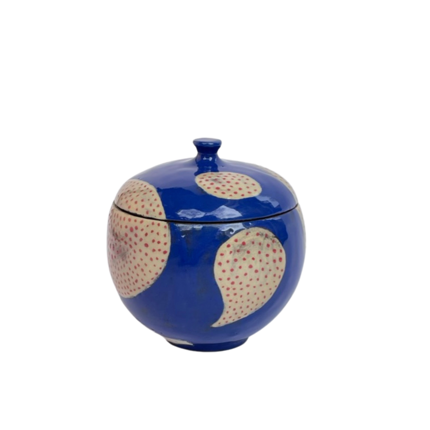 LIDDED JAR // ELECTRIC BLUE DOTTY