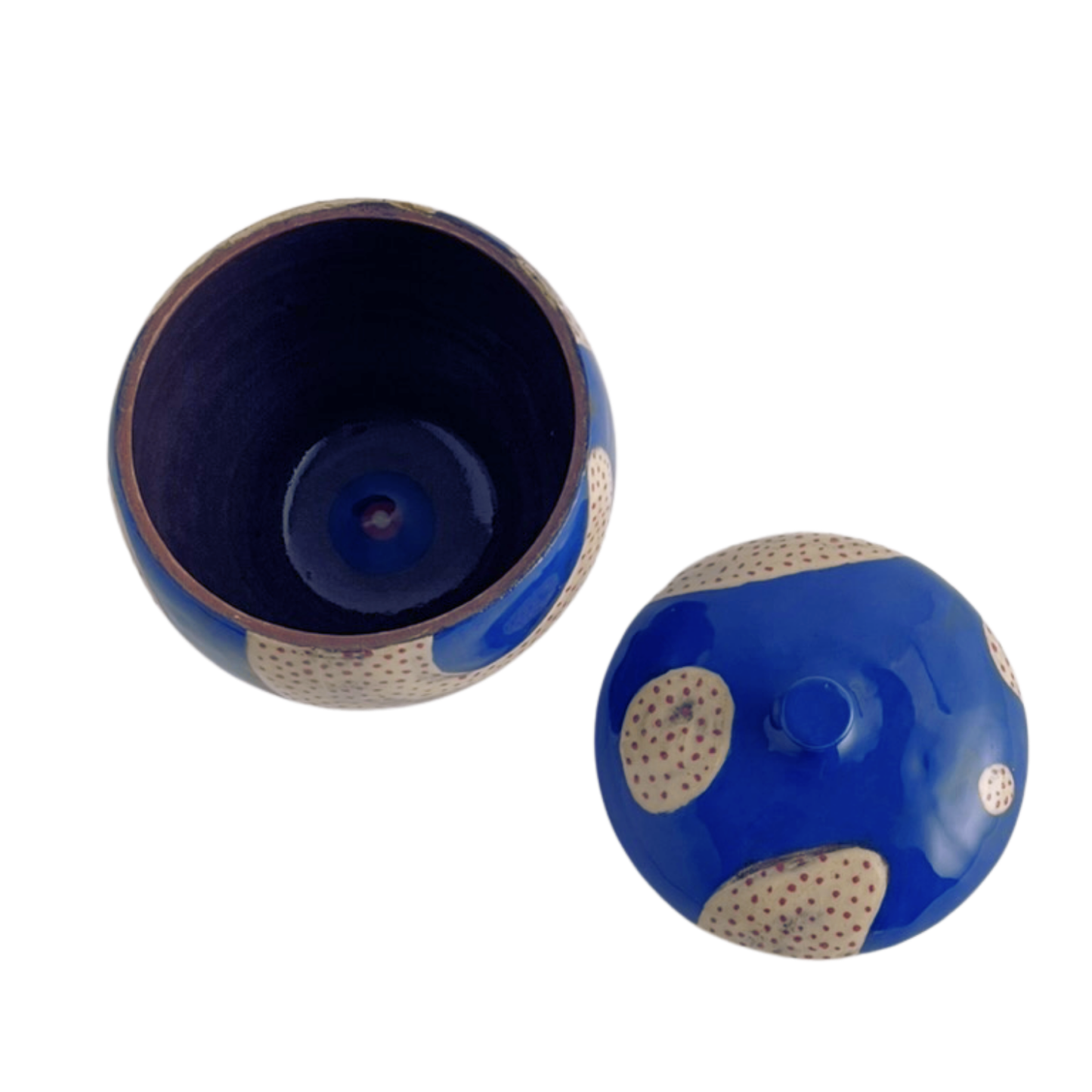LIDDED JAR // ELECTRIC BLUE DOTTY