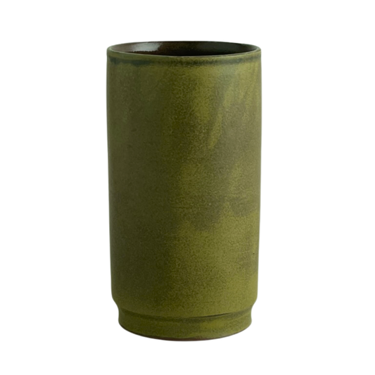 VASE // CYLINDIRICAL PESTO GREEN