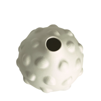 VASE // MATTE SATIN WHITE WITH SHELLS