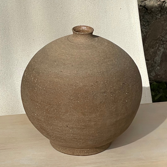 VASE // ROUND RAW BROWN