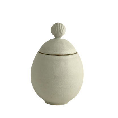 LIDDED JAR // QUEEN SCALLOP SATIN WHITE