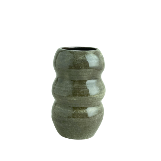 VASE // KELP GREEN WAVY